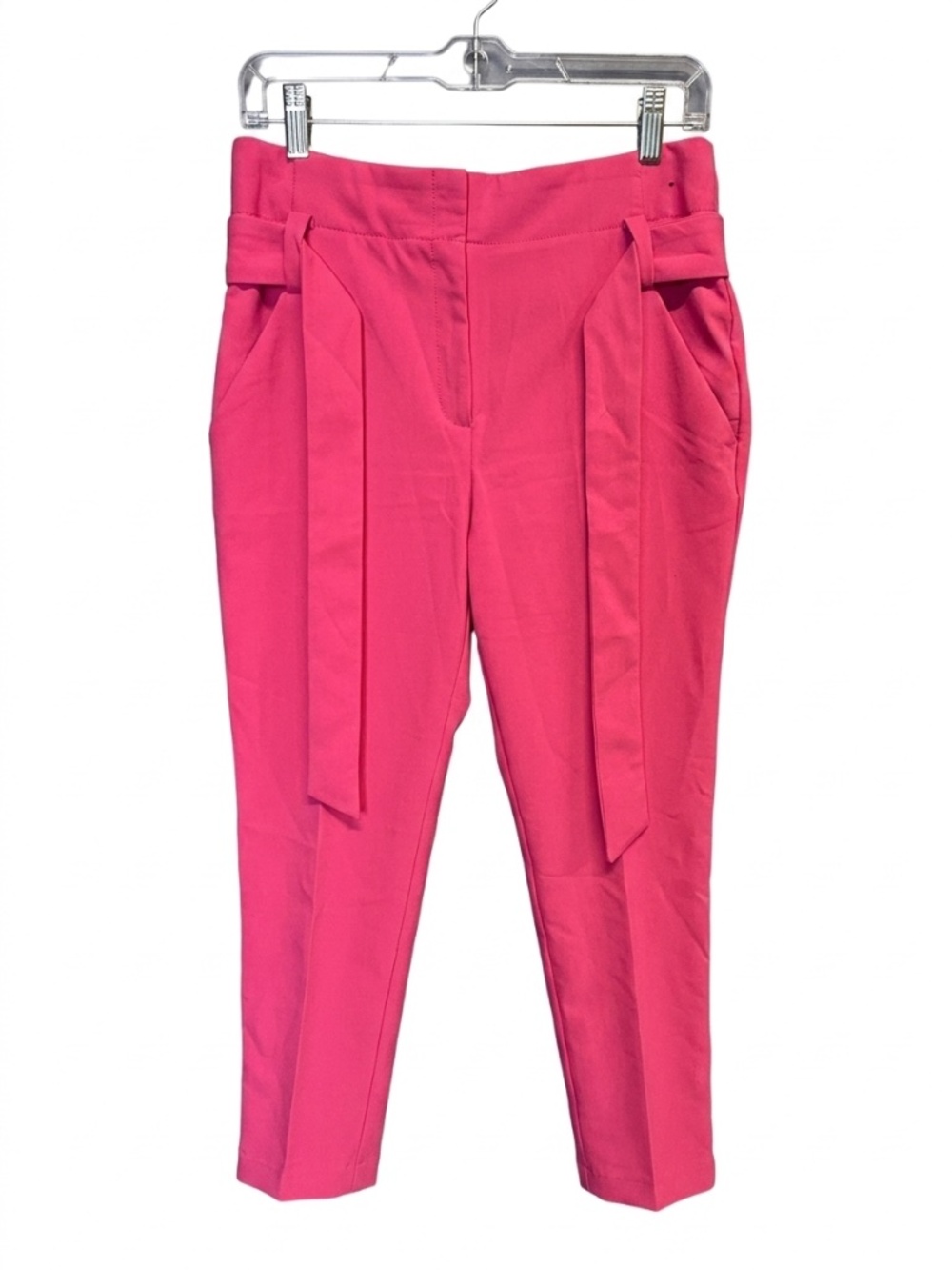 New York & Company 7th Avenue Pink Tie Waist Dress Pants Modern Trousers Size 4